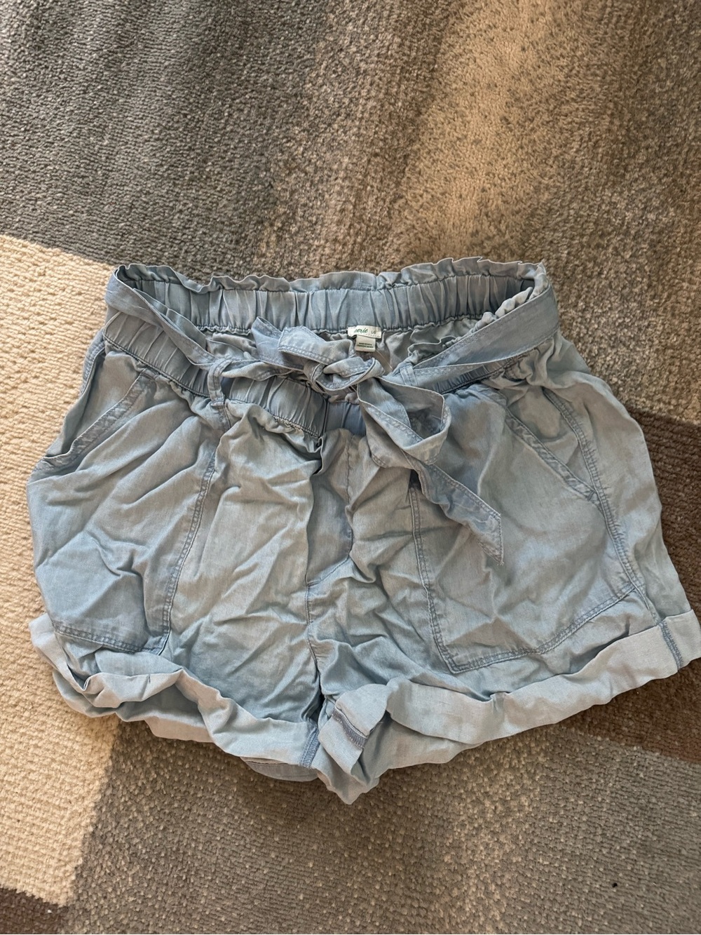 Light Blue Women’s Shorts with Tie